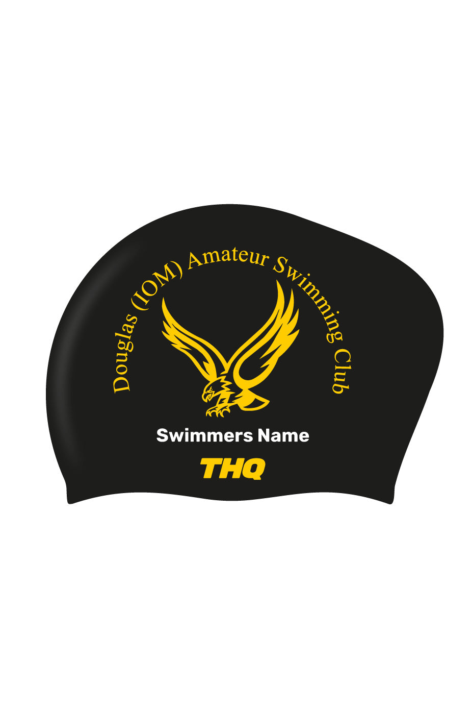 Long Hair Silicone Swim Cap - Black