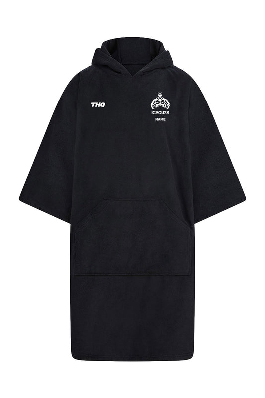 Iceguys Unisex Towelling Poncho - Black
