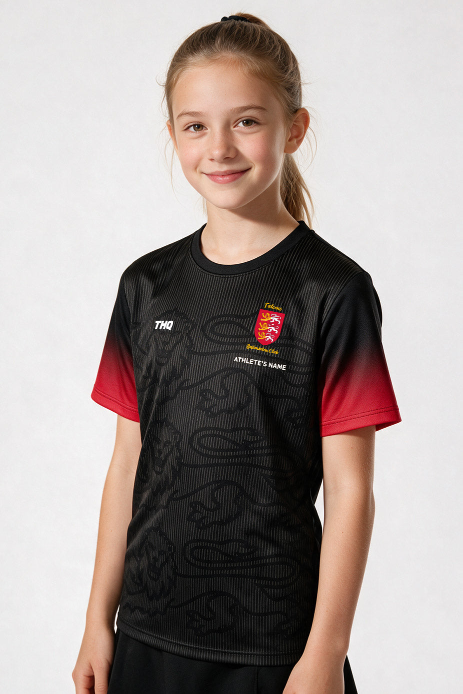 Falcons Badminton Adults Female Shirt - Black