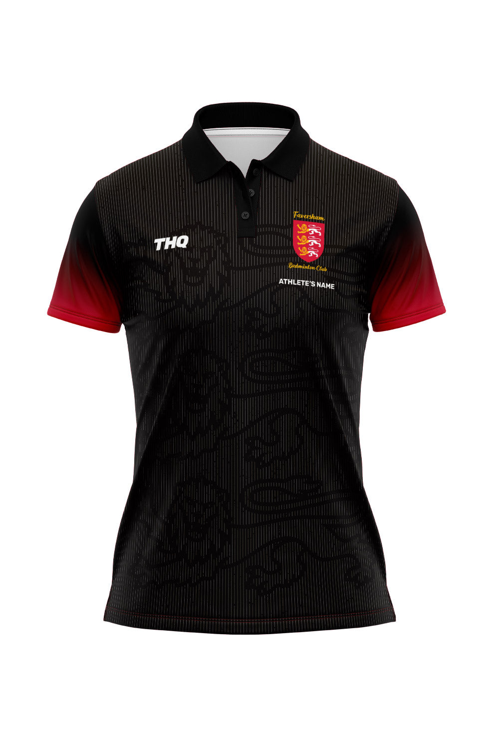 Faversham Badminton Female Polo Shirt - Black