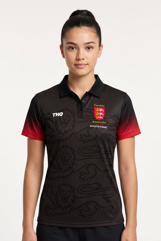 Faversham Badminton Female Polo Shirt - Black