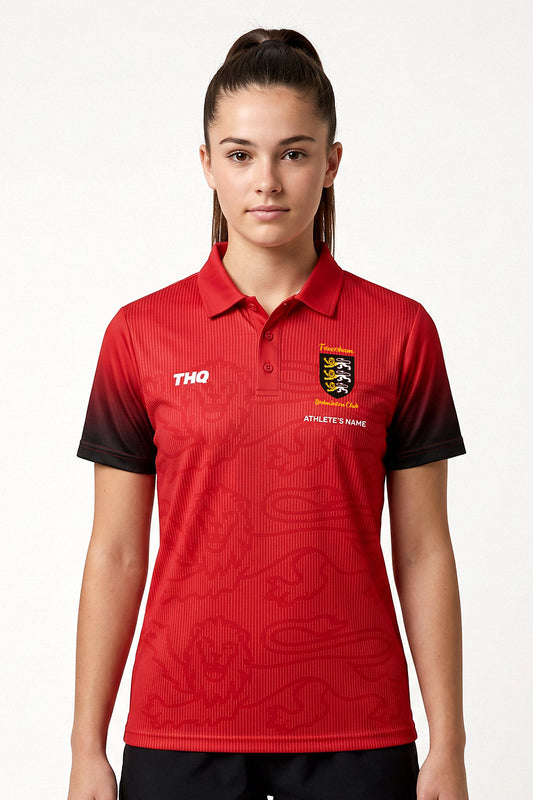 Faversham Badminton Female Polo Shirt - Red