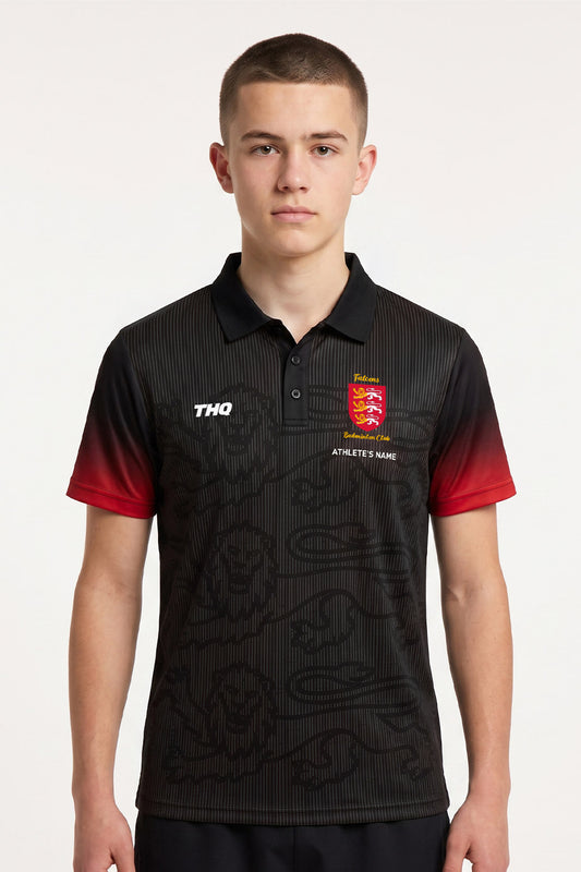 Falcons Badminton Unisex Polo Shirt - Black