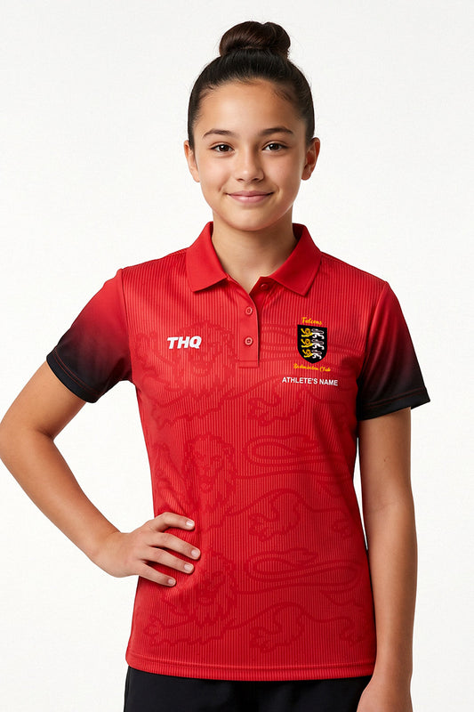 Falcons Badminton Unisex Polo Shirt - Red