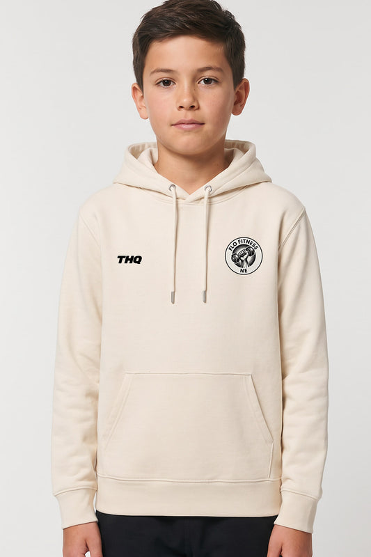 Flo Fitness Kids Unisex Cotton Pullover Hoodie - Natural