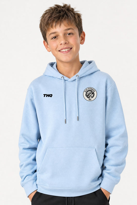 Flo Fitness Kids Unisex Cotton Pullover Hoodie - Blue