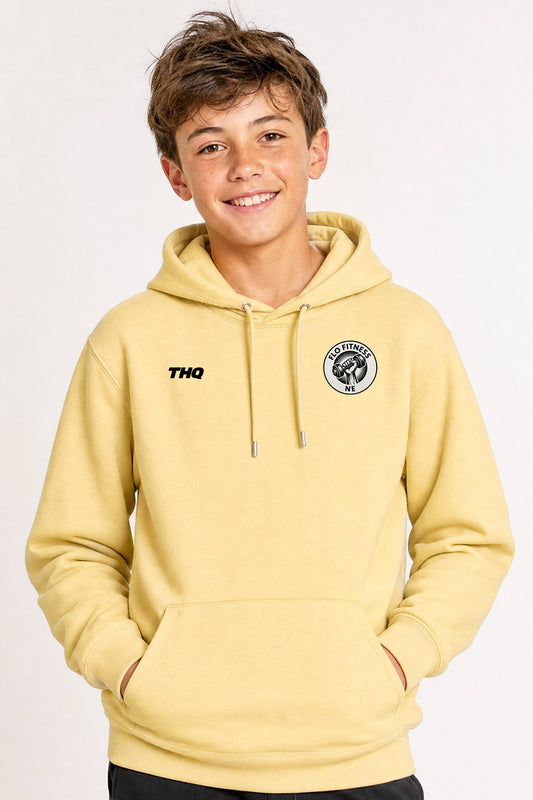 Flo Fitness Kids Unisex Cotton Pullover Hoodie - Yellow