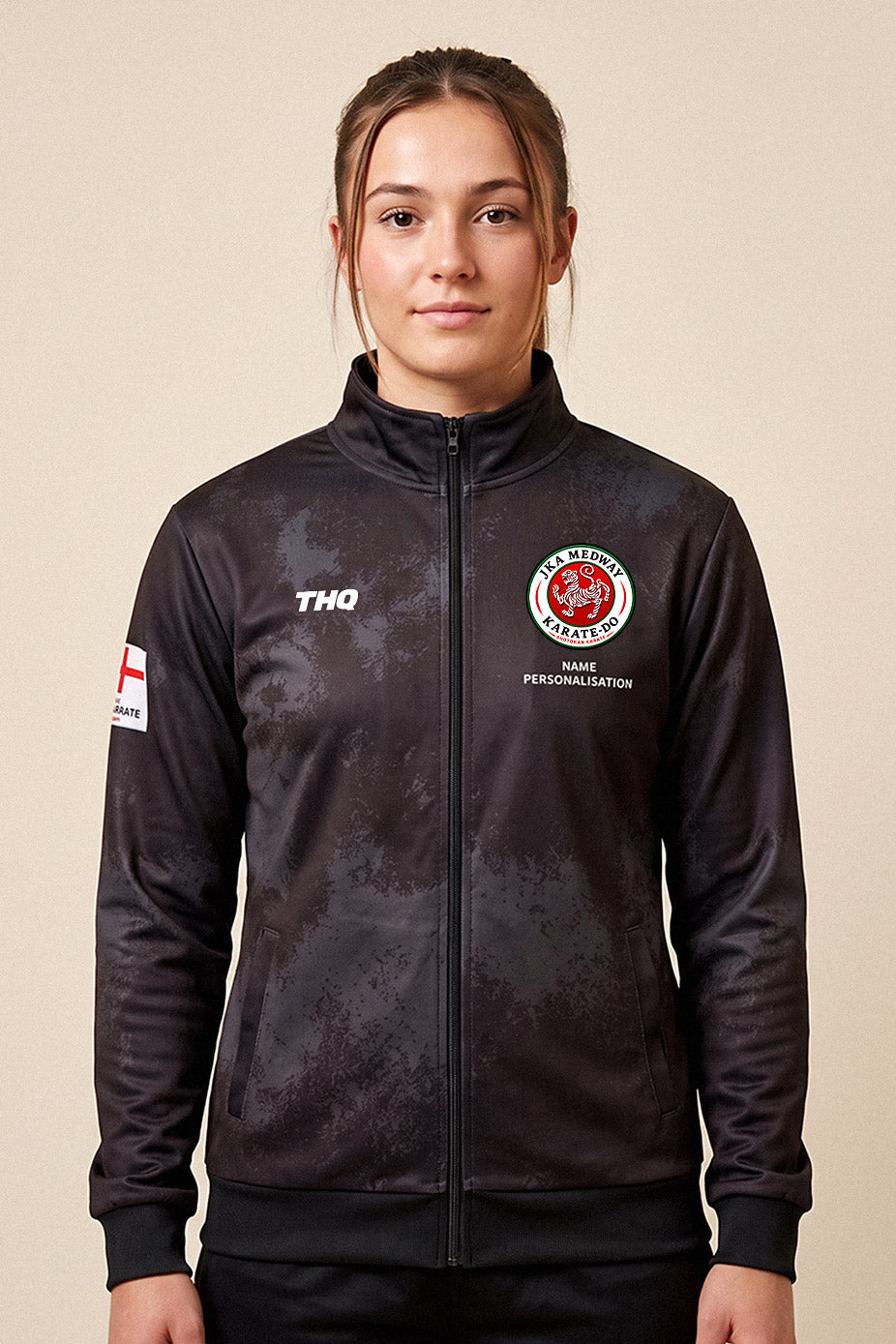 JKA Medway Karate-Do Custom Female Tracksuit Jacket - Black