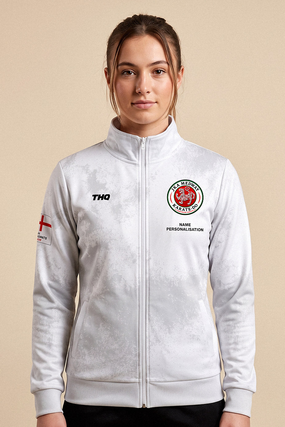JKA Medway Karate-Do Custom Female Tracksuit Jacket - White